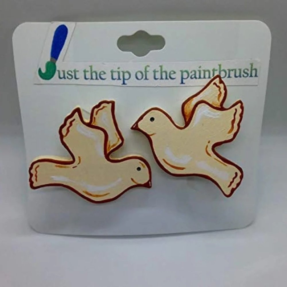 Wooden Dove Barrettes hair clips handmade handcrafted